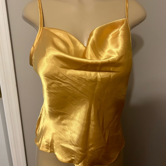 Gold yellow satin tank cameo New with tags - Picture 3 of 3